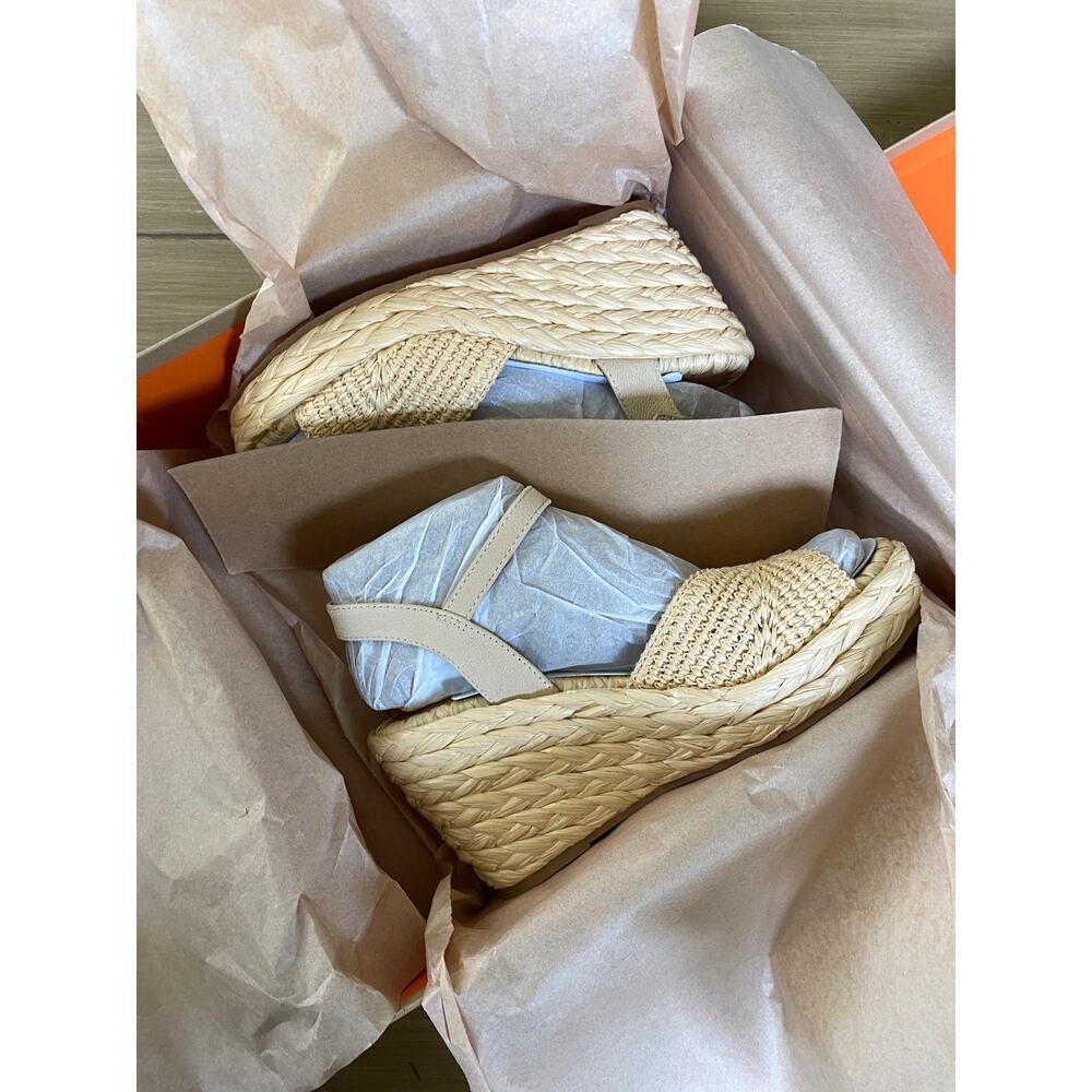 New Gentle Souls by Kenneth Cole Nomi Raffia Wedge Sandals Sz 6M Espidrille - Picture 8 of 16
